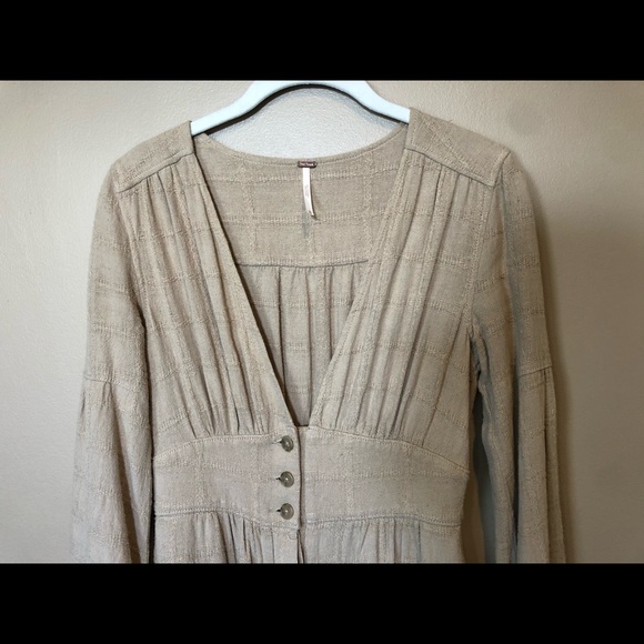 Free People Linen Jumpsuit Festival Event Going Out - Picture 5 of 8